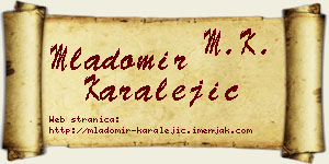 Mladomir Karalejić vizit kartica